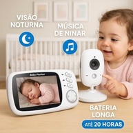 Câmera para Bebês com Visão Noturna, Áudio Bidirecional e Monitoramento de Temperatura - Tela 3.2" - imagem 5