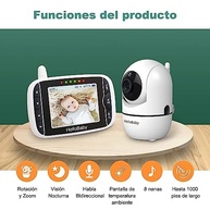HelloBaby HB65 - Babá Eletrônica com Câmera Giro 355°, Visão Noturna e Tela LCD 3,2" - imagem 4