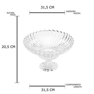 Centro de Mesa de Cristal com Pé Geneva 32cm x 21cm – Design Elegante e Luxuoso - imagem 3