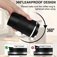 Caneca de Café Térmica Isolada 340g - Aço Inox com Tampa à Prova de Vazamento - imagem 5