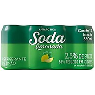 Antarctica Soda Limonada: Pack 12 Latas 350ml Refrescantes - imagem 1
