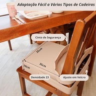 Assento de Elevação Portátil com Cinto de Segurança - Cadeira Infantil Impermeável 35x35cm - imagem 5
