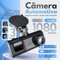 Câmera Veicular 3 Lentes 360° Full HD 1080p: Segurança e Visão Noturna Completa - imagem 3