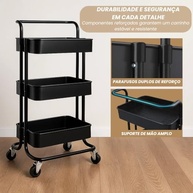 Carrinho Dobrável Resistente com Rodas 360° e Cesta Impermeável – Ideal para Praia, Camping, Compras e Eventos - imagem 4