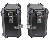 Kit 2 Baús Laterais Moto 38L Alumínio Preto/Prata com Suporte Universal Impermeável e Trava de Segurança - imagem 5