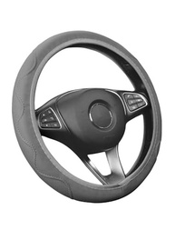 Capa de Volante Luxuosa em Couro PU Cinza - Conforto 3D e Antiderrapante para Carros - imagem 3