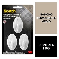 Gancho Adesivo 3M Scotch - Fixação Sem Furos, 3 Unidades, Branco - imagem 3