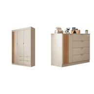 Quarto Infantil Completo Ayla - Guarda-Roupa 3P 4G + Cômoda em MDF Off White - imagem 4