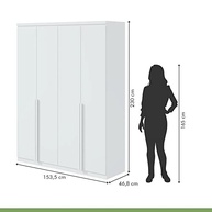 Guarda-Roupa Solteiro 4 Portas 2 Gavetas Alonzo – Design Moderno e Organização Inteligente - imagem 3