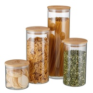 Potes Herméticos Porta-Mantimentos com Tampa de Bambu Electrolux - 4 Unidades | Armazenamento Elegante e Saudável - imagem 1