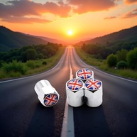 Tampas de Válvula de Pneu Prata Estilo Bandeira Britânica - 4 Peças - imagem 5