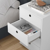 Gaveteiro de Mesa de Cabeceira Classic 4 Gavetas Branco | Organize com Estilo Seu Quarto, Escritório ou Home Office - imagem 5
