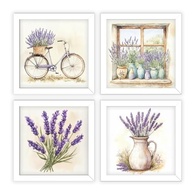 Kit 4 Quadros 18x18 cm - Banheiro, Varanda e Lavanda | Decoração com Estilo Aquarela - imagem 2