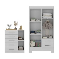 Quarto Infantil Completo com Guarda-Roupa 4 Portas e Cômoda Amy Espresso Móveis Branco - imagem 5