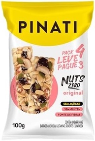 PINATI Barra de Castanhas NUTS Zero Original Leve 4 Pague 3 100g - 4 unidades - imagem 2
