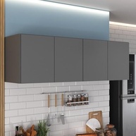 Armário de Cozinha Aéreo 4 Portas com Design Moderno Grafite - Organize com Estilo e Durabilidade - imagem 2