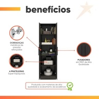 Armário Multiuso Organizador Belem – 4 Prateleiras para Escritório e Lavanderia - imagem 5