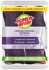 Scotch-Brite 3M Esponja de Limpeza Extrema - Leve 4 Pague 3 | Fibras Avançadas para Limpeza Rápida e Eficiente - imagem 2