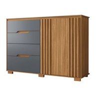 Cômoda 4 Gavetas 2 Portas Texas Freijó/Cinza - Design Moderno e Funcionalidade - imagem 2
