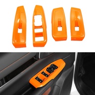Kit 4 Capas Botão Acabamento Janela Ford Ranger 2023-2025 - Estilo Esportivo Laranja - imagem 1