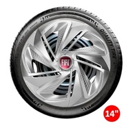 Jogo 4 Calotas Esportivas Nitro Prata Aro 14 - Fiat Novo Uno, Argo, Cronos, Strada e Mais! - imagem 5