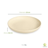 Kit com 4 Pratos de Fibra de Bambu | Sustentáveis, BPA-Free e Resistentes - imagem 4