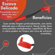 Kit 4 Escovas Multiuso com Cabo Anatômico - Escovão, Escova Delicada, Limpa Cantos e Fácil Alcance - imagem 5