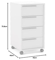 Gaveteiro Maia 4 Gavetas com Rodízios - Design Moderno e Funcionalidade Prática - imagem 3