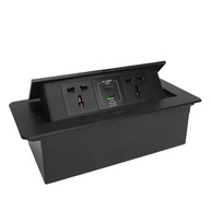 Hyuduo Faixa de Energia Pop-up: 2 Tomadas CA 4000W, USB/Tipo-C Integrada para Mesas de Conferência e Escritório - imagem 3