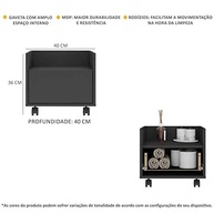 Gabinete Armário de Banheiro 40cm com Rodízios - Multimóveis V5035 Preto - imagem 4