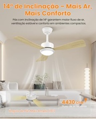 Ventilador de Teto 42" Ultra Silencioso com Luz LED, 6 Velocidades, Reversão e Timer – Bivolt com Controle Remoto - imagem 3