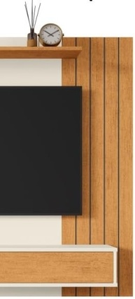 Painel Ripado para TV 43 Polegadas Berlim com Gaveta – Design Moderno Off White - imagem 5
