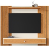 Painel Ripado para TV 43 Polegadas Berlim com Gaveta – Design Moderno Off White - imagem 1