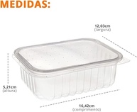 Kit 48 Potes Descartáveis Prafesta 500ml com Tampa - Retangular, BPA Free, Ideal para Marmitas Fitness e Armazenamento - imagem 3