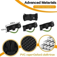Manoplas de Barra de Rolagem Hoolcar 4x Paracord para Jeep Wrangler YJ TJ JK JKU JLU e Gladiator JT - Preto e Verde - imagem 3