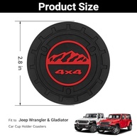 Kit 2 Porta-Copos de Silicone 4x4 para Jeep Wrangler JL JK JLU & Gladiator JT - Acessórios Internos Antiderrapantes - imagem 3