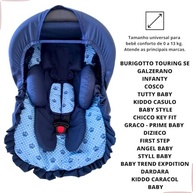 Kit 5 Peças Bebê Conforto: Capa, Protetor Cinto, Capota e Redutor (0-13kg) - Estampas Exclusivas Galzerano, Cosco, Burigotto - imagem 5