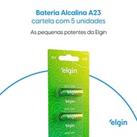 Bateria Alcalina Elgin A23 12V - Cartela com 5 Unidades para Diversos Dispositivos - imagem 3