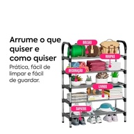 Sapateira Organizadora 5 Andares com Prateleiras Multiuso - Estante Moderna para Sapatos, Livros e Acessórios - imagem 4