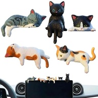 5 Peças Mini Enfeite de Gato Fofo em Resina - Decoração Animada para Casa e Carro - imagem 2