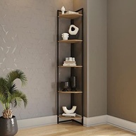Estante Cantoneira 5 Prateleiras Kappesberg Freijó/Preto Fosco - Organize seu Espaço com Estilo - imagem 3