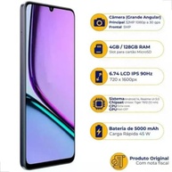 Realme Note 60: 128GB, 4GB RAM, Câmera 30MP, Bateria 5000mAh e Tela 6.74" - Preto - imagem 5