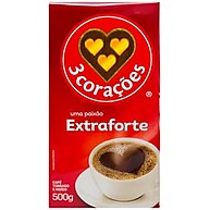 Café 3 Corações Extra Forte Torrado e Moído 500g - imagem 1
