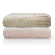 Toalha de Banho Gigante Ele/Ela Velour 500g/m² | 100% Algodão Macio e Absorvente | 2 Peças Bege/Rosa - imagem 2