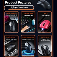 AULA SC580 Mouse Sem Fio – 10000 DPI, 6 Velocidades e Bateria de 500mAh - imagem 2