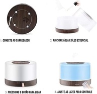 Difusor de Aromas Ultra-Sônico 500ml com LED Colorido e Controle Remoto - Madera Clara - imagem 5