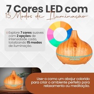 Difusor de Aromas Grande 500ml com LED Colorido, Timer e Controle Remoto - Ideal para Ambientes Relaxantes - imagem 3