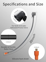 Adaptador de Válvula Presta/Schrader com Mandril de Bloqueio Rápido - 50cm - imagem 5