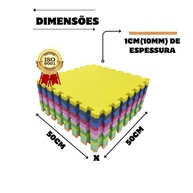 Kit com 12 Tatames EVA com Borda 50x50cm - Segurança e Conforto para Academia e Brinquedoteca - imagem 3