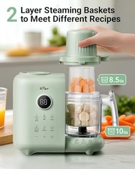 Bear OneSteamer - Vaporizador e Processador de Alimentos para Bebês com Cestas Duplas 525g - imagem 4